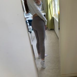 Lavender Leggings with Mesh Panels